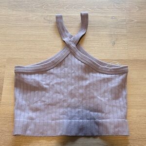 Ribbed Halter Crop Top